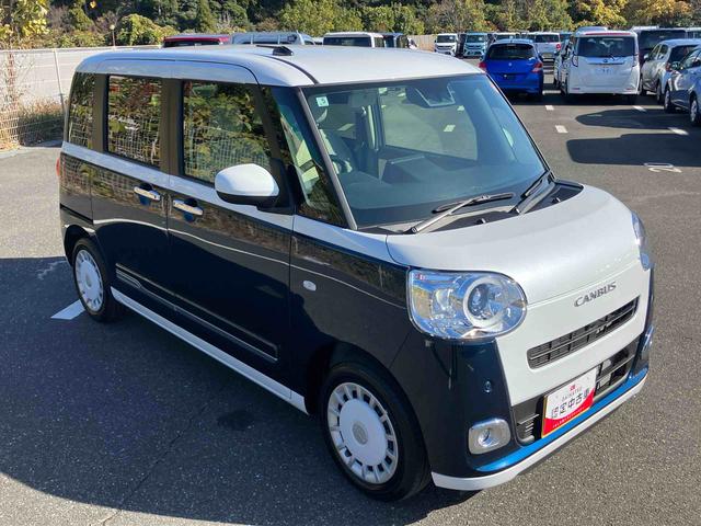 ムーヴキャンバスストライプスGターボLEDヘッドライト/両側電動スライドドア/アダプティブクルーズコントロール/コーナーセンサー/衝突回避支援システム/横滑り防止装置/オートライト/オートエアコン/電動格納ミラー/電動パーキングブレーキ(千葉県)の中古車