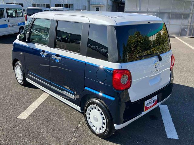 ムーヴキャンバスストライプスGターボLEDヘッドライト/両側電動スライドドア/アダプティブクルーズコントロール/コーナーセンサー/衝突回避支援システム/横滑り防止装置/オートライト/オートエアコン/電動格納ミラー/電動パーキングブレーキ(千葉県)の中古車