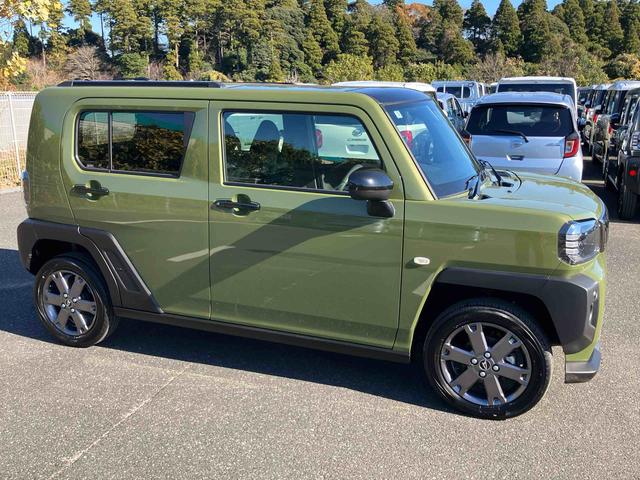 タフトＧターボ　ダーククロムベンチャー前後ダークガーニッシュ　ガラスルーフ　ルーフレール　１５インチアルミ　ＬＥＤヘッドライト＆フォグランプ　バックカメラ　シートヒーター　電動駐車ブレーキ　自動追従クルコン　衝突被害軽減ブレーキ（千葉県）の中古車