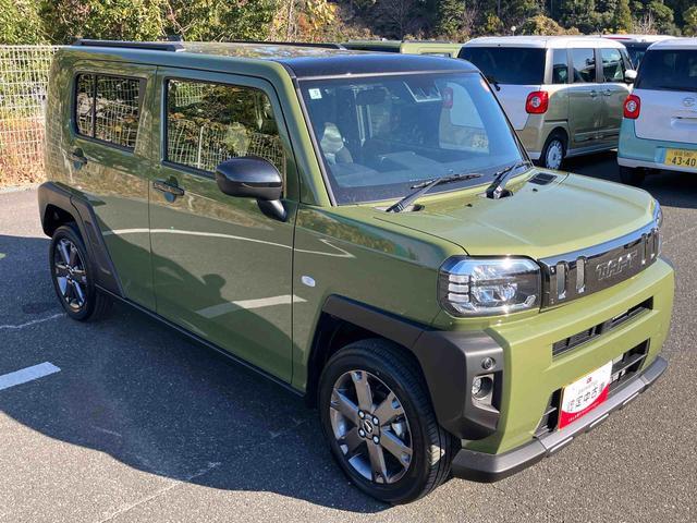 タフトGターボ ダーククロムベンチャー前後ダークガーニッシュ ガラスルーフ ルーフレール 15インチアルミ LEDヘッドライト&フォグランプ バックカメラ シートヒーター 電動駐車ブレーキ 自動追従クルコン 衝突被害軽減ブレーキ(千葉県)の中古車