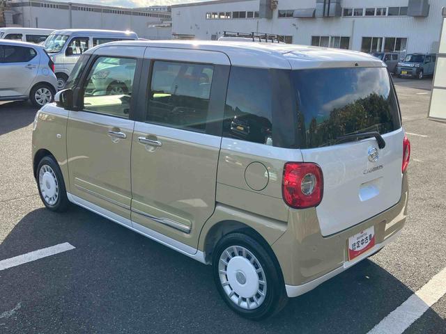 ムーヴキャンバスストライプスGターボ両側電動スライドドア LEDヘッドライト&フォグランプ シートヒーター 保温カップホルダー 電動駐車ブレーキ バックカメラ ステアリングスイッチ 自動追従クルコン 衝突被害軽減ブレーキ(千葉県)の中古車