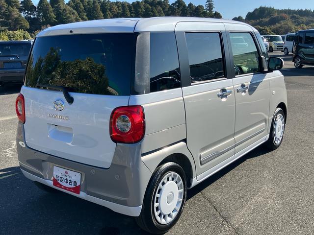 ムーヴキャンバスストライプスＧターボ両側電動スライドドア　ＬＥＤヘッドライト＆フォグランプ　シートヒーター　保温カップホルダー　電動駐車ブレーキ　バックカメラ　ステアリングスイッチ　自動追従クルコン　衝突被害軽減ブレーキ（千葉県）の中古車