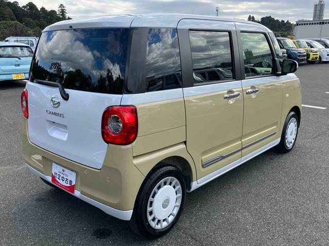 ムーヴキャンバスストライプスGターボ両側電動スライドドア LEDヘッドライト&フォグランプ シートヒーター 保温カップホルダー 電動駐車ブレーキ バックカメラ ステアリングスイッチ 自動追従クルコン 衝突被害軽減ブレーキ(千葉県)の中古車