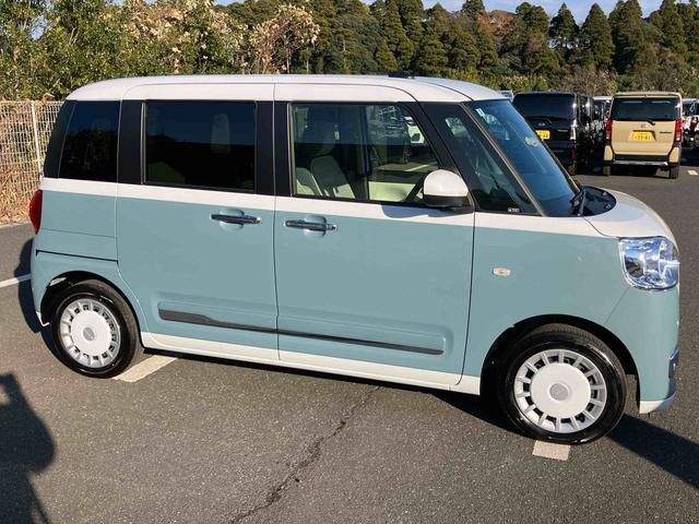 ムーヴキャンバスストライプスＧターボ両側電動スライドドア　ＬＥＤヘッドライト＆フォグランプ　シートヒーター　保温カップホルダー　電動駐車ブレーキ　バックカメラ　ステアリングスイッチ　自動追従クルコン　衝突被害軽減ブレーキ（千葉県）の中古車