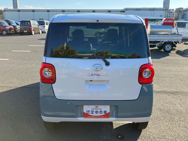 ムーヴキャンバスストライプスＧターボ両側電動スライドドア　ＬＥＤヘッドライト＆フォグランプ　シートヒーター　保温カップホルダー　電動駐車ブレーキ　バックカメラ　ステアリングスイッチ　自動追従クルコン　衝突被害軽減ブレーキ（千葉県）の中古車