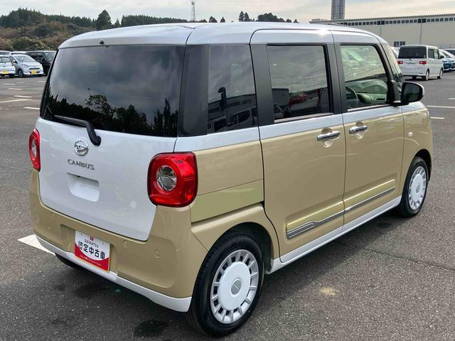 ムーヴキャンバスストライプスＧターボ両側電動スライドドア　ＬＥＤヘッドライト＆フォグランプ　シートヒーター　保温カップホルダー　電動駐車ブレーキ　バックカメラ　ステアリングスイッチ　自動追従クルコン　衝突被害軽減ブレーキ（千葉県）の中古車