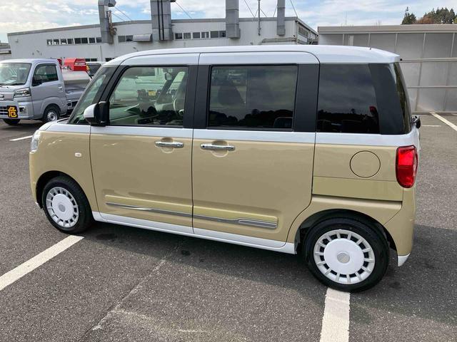 ムーヴキャンバスストライプスＧターボ両側電動スライドドア　ＬＥＤヘッドライト＆フォグランプ　シートヒーター　保温カップホルダー　電動駐車ブレーキ　バックカメラ　ステアリングスイッチ　自動追従クルコン　衝突被害軽減ブレーキ（千葉県）の中古車