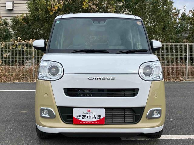 ムーヴキャンバスストライプスＧターボ両側電動スライドドア　ＬＥＤヘッドライト＆フォグランプ　シートヒーター　保温カップホルダー　電動駐車ブレーキ　バックカメラ　ステアリングスイッチ　自動追従クルコン　衝突被害軽減ブレーキ（千葉県）の中古車