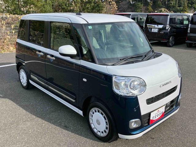 ムーヴキャンバスストライプスＧターボ両側電動スライドドア　ＬＥＤヘッドライト＆フォグランプ　シートヒーター　保温カップホルダー　電動駐車ブレーキ　バックカメラ　ステアリングスイッチ　自動追従クルコン　衝突被害軽減ブレーキ（千葉県）の中古車