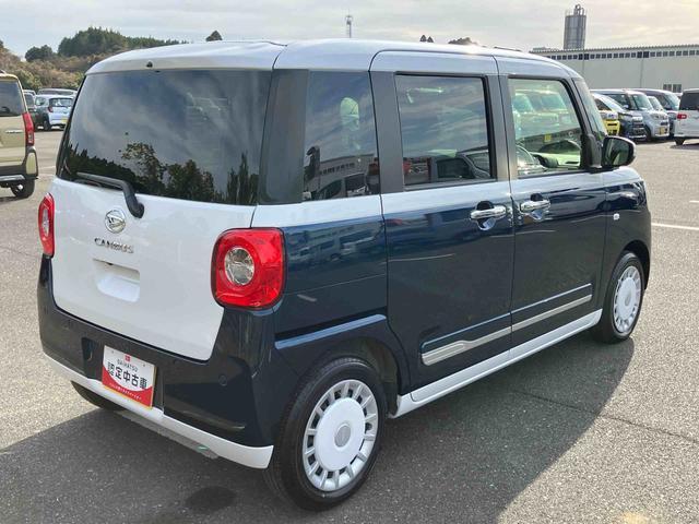 ムーヴキャンバスストライプスＧターボ両側電動スライドドア　ＬＥＤヘッドライト＆フォグランプ　シートヒーター　保温カップホルダー　電動駐車ブレーキ　バックカメラ　ステアリングスイッチ　自動追従クルコン　衝突被害軽減ブレーキ（千葉県）の中古車