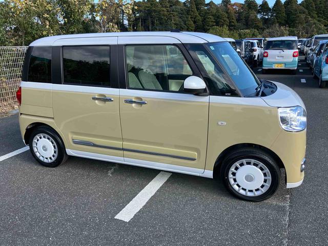 ムーヴキャンバスストライプスＧターボ両側電動スライドドア　ＬＥＤヘッドライト＆フォグランプ　シートヒーター　保温カップホルダー　電動駐車ブレーキ　バックカメラ　ステアリングスイッチ　自動追従クルコン　衝突被害軽減ブレーキ（千葉県）の中古車