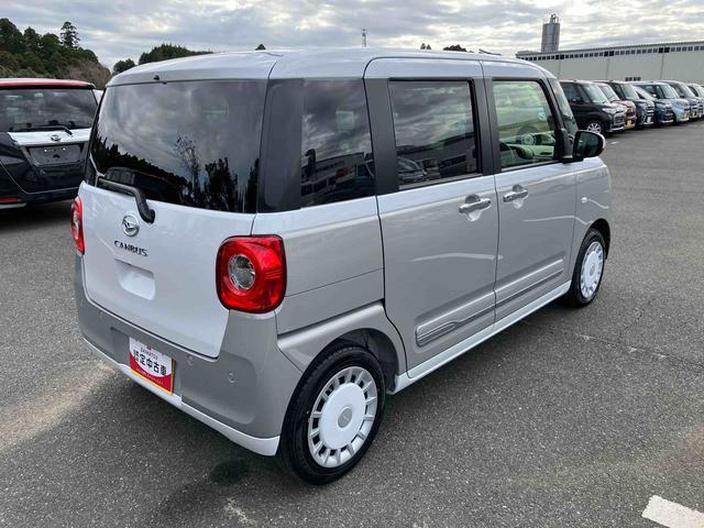 ムーヴキャンバスストライプスＧターボ両側電動スライドドア　ＬＥＤヘッドライト＆フォグランプ　シートヒーター　保温カップホルダー　電動駐車ブレーキ　バックカメラ　ステアリングスイッチ　自動追従クルコン　衝突被害軽減ブレーキ（千葉県）の中古車