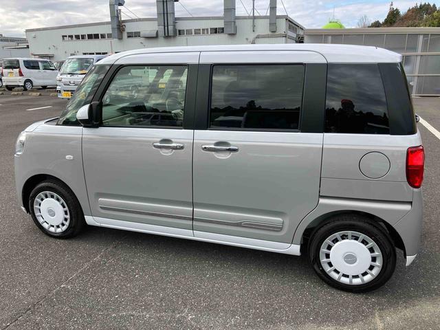 ムーヴキャンバスストライプスＧターボ両側電動スライドドア　ＬＥＤヘッドライト＆フォグランプ　シートヒーター　保温カップホルダー　電動駐車ブレーキ　バックカメラ　ステアリングスイッチ　自動追従クルコン　衝突被害軽減ブレーキ（千葉県）の中古車