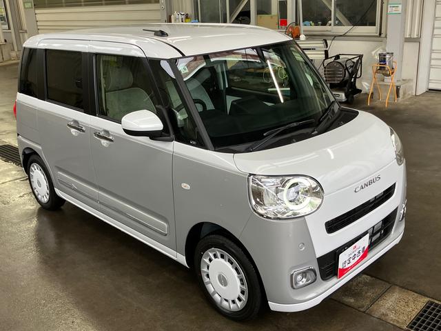 ムーヴキャンバスストライプスＧＬＥＤヘッドライト／両側電動スライドドア／コーナーセンサー／アイドリングストップ／衝突回避支援システム／横滑り防止装置／オートライト／オートエアコン／キーフリー／電動格納ミラー／電動パーキングブレーキ（千葉県）の中古車