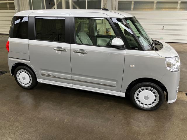 ムーヴキャンバスストライプスＧＬＥＤヘッドライト／両側電動スライドドア／コーナーセンサー／アイドリングストップ／衝突回避支援システム／横滑り防止装置／オートライト／オートエアコン／キーフリー／電動格納ミラー／電動パーキングブレーキ（千葉県）の中古車