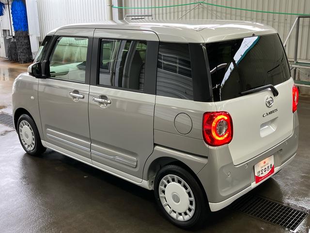 ムーヴキャンバスストライプスＧＬＥＤヘッドライト／両側電動スライドドア／コーナーセンサー／アイドリングストップ／衝突回避支援システム／横滑り防止装置／オートライト／オートエアコン／キーフリー／電動格納ミラー／電動パーキングブレーキ（千葉県）の中古車