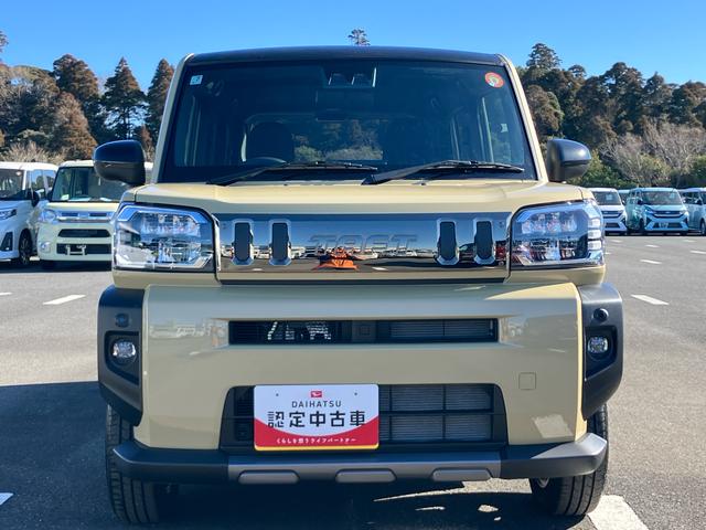 タフトＧターボ　クロムベンチャー前後専用ガーニッシュ　ガラスルーフ　ルーフレール　１５インチアルミ　ＬＥＤヘッドライト＆フォグランプ　バックカメラ　シートヒーター　電動駐車ブレーキ　自動追従クルコン　衝突被害軽減ブレーキ（千葉県）の中古車