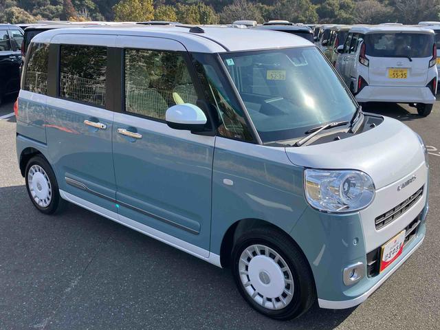 ムーヴキャンバスストライプスＧターボ両側電動スライドドア　ＬＥＤヘッドライト＆フォグランプ　シートヒーター　保温カップホルダー　電動駐車ブレーキ　バックカメラ　ステアリングスイッチ　自動追従クルコン　衝突被害軽減ブレーキ（千葉県）の中古車