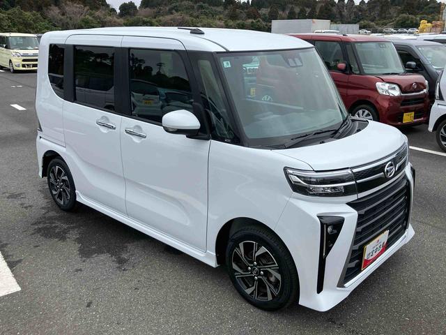 タントカスタムＸバックカメラ　両側電動スライドドア　１４インチアルミ　ＬＥＤヘッド＆フォグランプ　シートヒーター　電動駐車ブレーキ　オートライト　上下２段調節式デッキボード　コーナーセンサー　衝突被害軽減ブレーキ（千葉県）の中古車