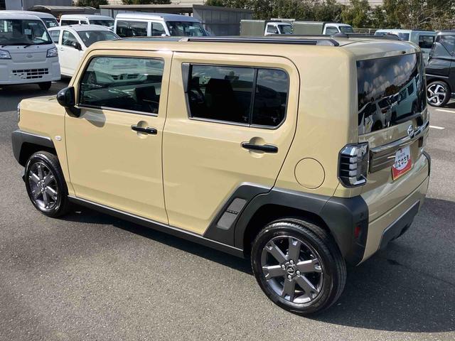 タフトＧターボ　ダーククロムベンチャー前後ダークガーニッシュ　ガラスルーフ　ルーフレール　１５インチアルミ　ＬＥＤヘッドライト＆フォグランプ　バックカメラ　シートヒーター　電動駐車ブレーキ　自動追従クルコン　衝突被害軽減ブレーキ（千葉県）の中古車