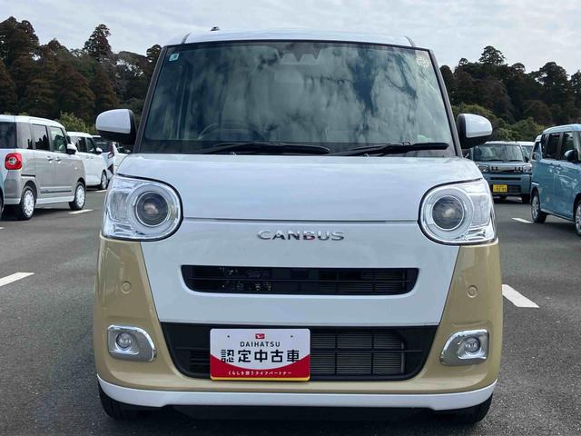 ムーヴキャンバスストライプスＧターボ両側電動スライドドア　ＬＥＤヘッドライト＆フォグランプ　シートヒーター　保温カップホルダー　電動駐車ブレーキ　バックカメラ　ステアリングスイッチ　自動追従クルコン　衝突被害軽減ブレーキ（千葉県）の中古車