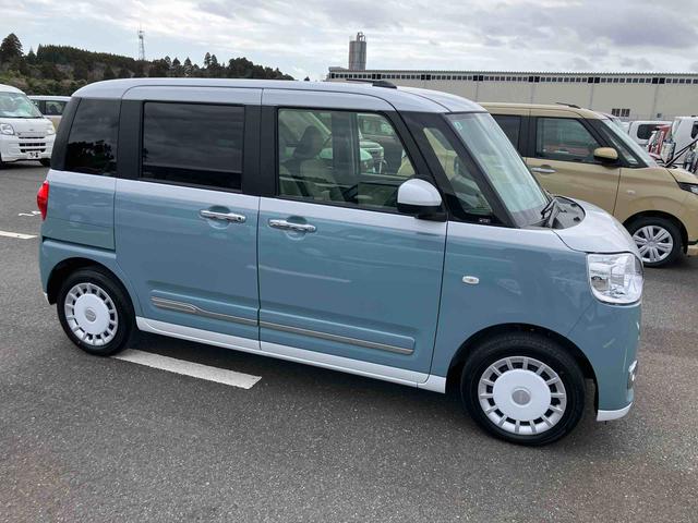 ムーヴキャンバスストライプスＧターボ両側電動スライドドア　ＬＥＤヘッドライト＆フォグランプ　シートヒーター　保温カップホルダー　電動駐車ブレーキ　バックカメラ　ステアリングスイッチ　自動追従クルコン　衝突被害軽減ブレーキ（千葉県）の中古車