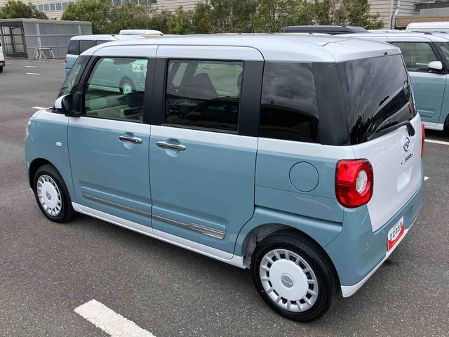 ムーヴキャンバスストライプスＧターボ両側電動スライドドア　ＬＥＤヘッドライト＆フォグランプ　シートヒーター　保温カップホルダー　電動駐車ブレーキ　バックカメラ　ステアリングスイッチ　自動追従クルコン　衝突被害軽減ブレーキ（千葉県）の中古車