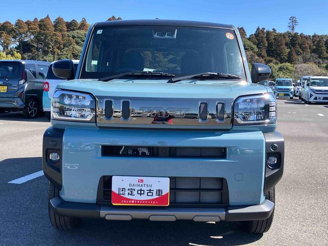 タフトＧターボ　ダーククロムベンチャー前後ダークガーニッシュ　ガラスルーフ　ルーフレール　１５インチアルミ　ＬＥＤヘッドライト＆フォグランプ　バックカメラ　シートヒーター　電動駐車ブレーキ　自動追従クルコン　衝突被害軽減ブレーキ（千葉県）の中古車