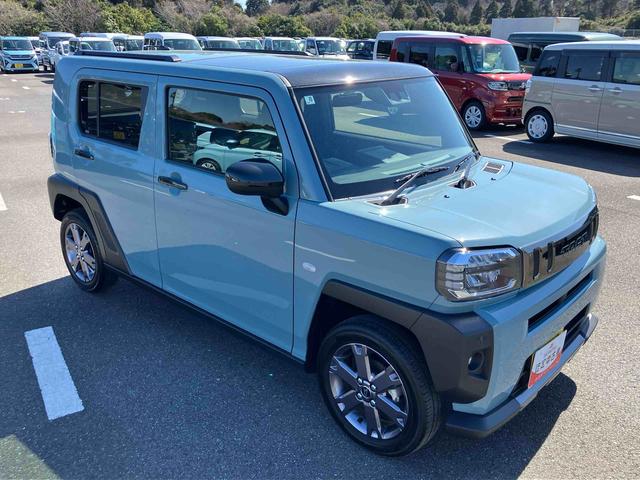 タフトＧターボ　ダーククロムベンチャー前後ダークガーニッシュ　ガラスルーフ　ルーフレール　１５インチアルミ　ＬＥＤヘッドライト＆フォグランプ　バックカメラ　シートヒーター　電動駐車ブレーキ　自動追従クルコン　衝突被害軽減ブレーキ（千葉県）の中古車