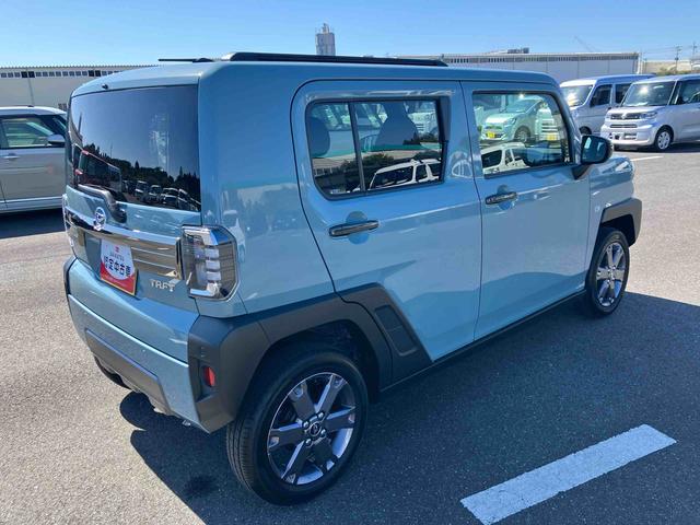 タフトＧターボ　ダーククロムベンチャー前後ダークガーニッシュ　ガラスルーフ　ルーフレール　１５インチアルミ　ＬＥＤヘッドライト＆フォグランプ　バックカメラ　シートヒーター　電動駐車ブレーキ　自動追従クルコン　衝突被害軽減ブレーキ（千葉県）の中古車