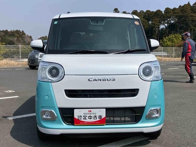 ムーヴキャンバスストライプスGターボ両側電動スライドドア LEDヘッドライト&フォグランプ シートヒーター 保温カップホルダー 電動駐車ブレーキ バックカメラ ステアリングスイッチ 自動追従クルコン 衝突被害軽減ブレーキ(千葉県)の中古車