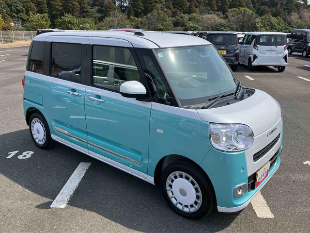 ムーヴキャンバスストライプスGターボ両側電動スライドドア LEDヘッドライト&フォグランプ シートヒーター 保温カップホルダー 電動駐車ブレーキ バックカメラ ステアリングスイッチ 自動追従クルコン 衝突被害軽減ブレーキ(千葉県)の中古車