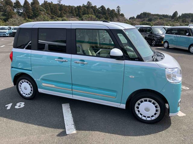 ムーヴキャンバスストライプスGターボ両側電動スライドドア LEDヘッドライト&フォグランプ シートヒーター 保温カップホルダー 電動駐車ブレーキ バックカメラ ステアリングスイッチ 自動追従クルコン 衝突被害軽減ブレーキ(千葉県)の中古車