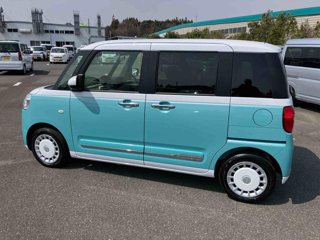 ムーヴキャンバスストライプスGターボ両側電動スライドドア LEDヘッドライト&フォグランプ シートヒーター 保温カップホルダー 電動駐車ブレーキ バックカメラ ステアリングスイッチ 自動追従クルコン 衝突被害軽減ブレーキ(千葉県)の中古車