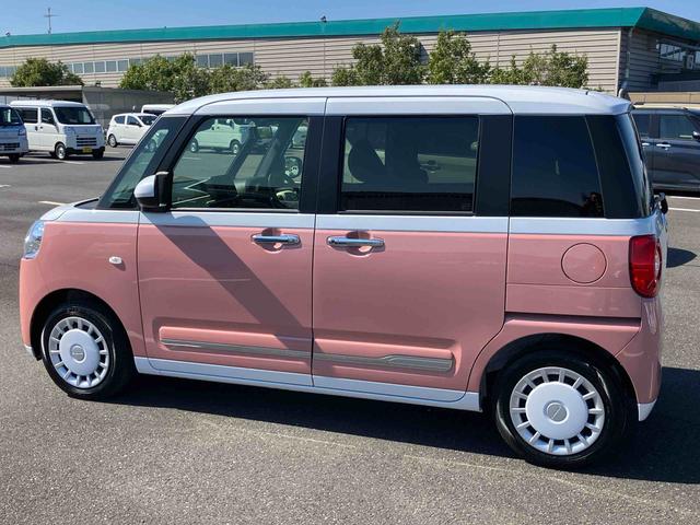 ムーヴキャンバスストライプスＧターボ両側電動スライドドア　ＬＥＤヘッドライト＆フォグランプ　シートヒーター　保温カップホルダー　電動駐車ブレーキ　バックカメラ　ステアリングスイッチ　自動追従クルコン　衝突被害軽減ブレーキ（千葉県）の中古車