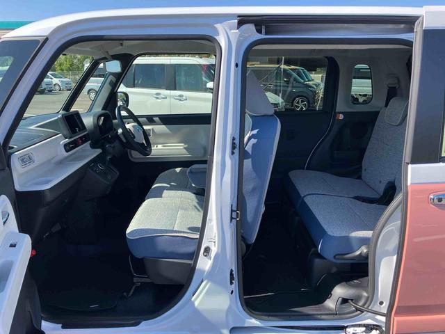 ムーヴキャンバスストライプスＧターボ両側電動スライドドア　ＬＥＤヘッドライト＆フォグランプ　シートヒーター　保温カップホルダー　電動駐車ブレーキ　バックカメラ　ステアリングスイッチ　自動追従クルコン　衝突被害軽減ブレーキ（千葉県）の中古車