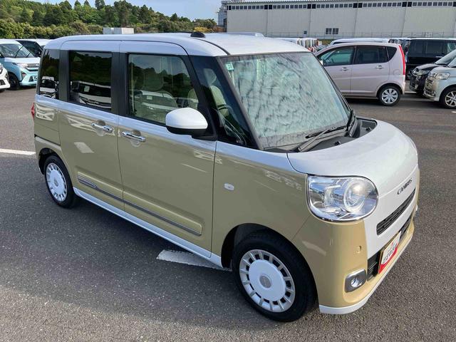 ムーヴキャンバスストライプスＧターボストライプス“ターボ”Ｇ　両側電動スライド　ＬＥＤヘッドライト＆フォグ　シートヒーター　保温カップホルダー　電動駐車ブレーキ　バックカメラ　ステアリングスイッチ　自動追従クルコン　衝突被害軽減ブレーキ（千葉県）の中古車