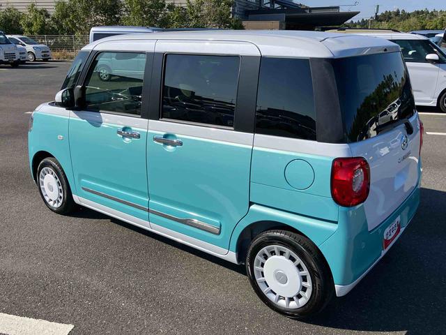 ムーヴキャンバスストライプスＧターボ両側電動スライド　ＬＥＤヘッドライト＆フォグ　シートヒーター　保温カップホルダー　電動駐車ブレーキ　バックカメラ　ステアリングスイッチ　自動追従クルコン　衝突被害軽減ブレーキ（千葉県）の中古車