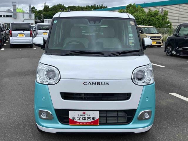ムーヴキャンバスストライプスＧターボ両側電動スライド　ＬＥＤヘッドライト＆フォグ　シートヒーター　保温カップホルダー　電動駐車ブレーキ　バックカメラ　ステアリングスイッチ　自動追従クルコン　衝突被害軽減ブレーキ（千葉県）の中古車