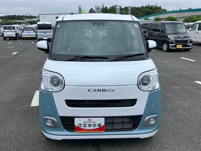 ムーヴキャンバスストライプスＧターボ両側電動スライド　ＬＥＤヘッドライト＆フォグ　シートヒーター　保温カップホルダー　電動駐車ブレーキ　バックカメラ　ステアリングスイッチ　自動追従クルコン　衝突被害軽減ブレーキ（千葉県）の中古車