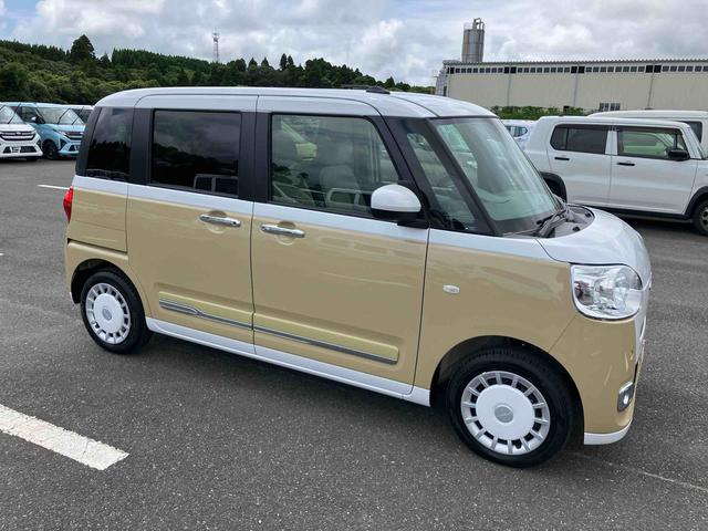 ムーヴキャンバスストライプスＧ両側電動スライドドア　ＬＥＤヘッドライト＆フォグランプ　シートヒーター　保温カップホルダー　電動駐車ブレーキ　バックカメラ　ステアリングスイッチ　コーナーセンサー　衝突被害軽減ブレーキ（千葉県）の中古車