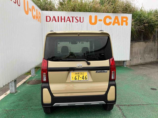 タントファンクロスターボターボ車　オートエアコン　９インチディスプレイオーディオ　パノラマモニター　ドライブレコーダー　衝突回避支援システム　コーナーセンサー　両側パワースライドドア　キーフリーシステム（沖縄県）の中古車