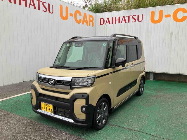 タントファンクロスターボターボ車　オートエアコン　９インチディスプレイオーディオ　パノラマモニター　ドライブレコーダー　衝突回避支援システム　コーナーセンサー　両側パワースライドドア　キーフリーシステム（沖縄県）の中古車