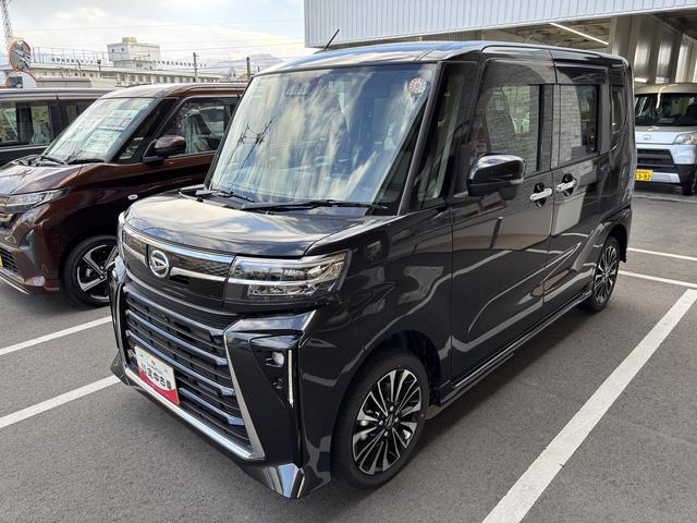 タントカスタムRSターボ オーディオレス USBソケット 両側電動スライドドア ミラクルオープンドア 格納式テーブル 電動格納ミラー LED オートライト プッシュスタート 電動パーキングブレーキ キーフリー スマアシ(長野県)の中古車