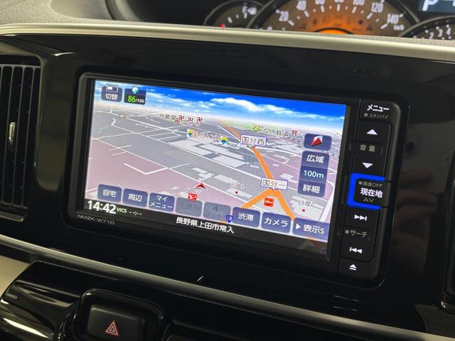 ムーヴキャンバスGブラックアクセントVS SAIIIナビ パノラマモニター Bluetooth ハンズフリー USBソケット ステアリングスイッチ 両側電動スライドドア 運転席側シートヒーター 置きラクボックス LED キーフリー スマアシ(長野県)の中古車