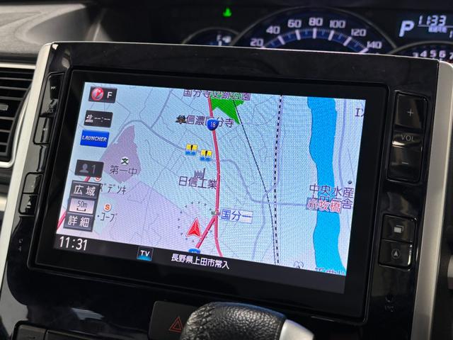 タントカスタムＲＳ　トップエディションＳＡIIカーナビ　バックカメラ　ＥＴＣ　ＣＶＴ　　ターボエンジン　両側電動スライドドア　オートライト　オートエアコン　ＬＥＤヘッドランプ　ＬＥＤフォグランプ（長野県）の中古車