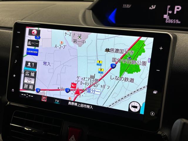 タントカスタムＸドラレコ　エンジンスターター　純正ナビ　バックカメラ　Ｂｌｕｅｔｏｏｔｈ　フルセグ　ＵＳＢソケット　両側電動スライドドア　ミラクルオープンドア　両側シートヒーター　格納式テーブル　ＬＥＤ　スマアシ（長野県）の中古車