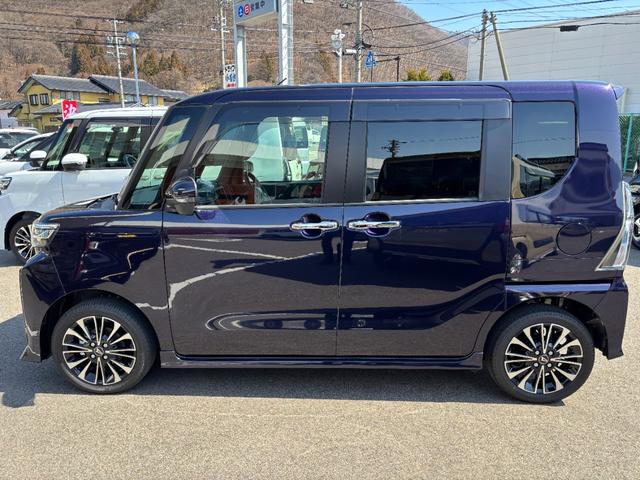 タントカスタムＲＳターボ　オーディオレス　ＵＳＢソケット　両側電動スライドドア　両側シートヒーター　電動パーキングブレーキ　電動格納ミラー　ＬＥＤ　オートライト　キーフリー　１５インチアルミホイール　スマアシ（長野県）の中古車