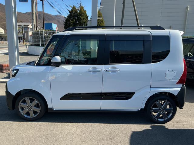 タントファンクロスターボターボ オーディオレス USBソケット 両側電動スライドドア ミラクルオープンドア 両側シートヒーター 格納式テーブル 電動格納ミラー 電動パーキングブレーキ LED キーフリー スマアシ(長野県)の中古車