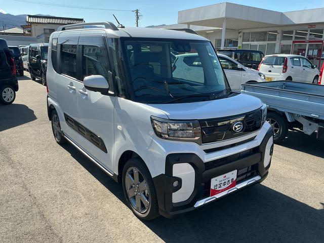 タントファンクロスターボターボ オーディオレス USBソケット 両側電動スライドドア ミラクルオープンドア 両側シートヒーター 格納式テーブル 電動格納ミラー 電動パーキングブレーキ LED キーフリー スマアシ(長野県)の中古車